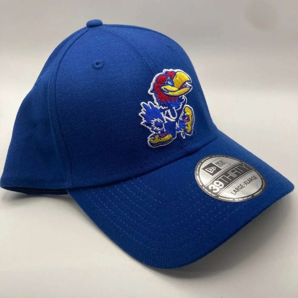 Kansas University KU Jayhawk New Era Cap L/XL Blue Collegiate Gameday Sport‎ Fan